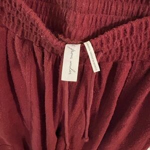Free People Maroon Relaxed Pants